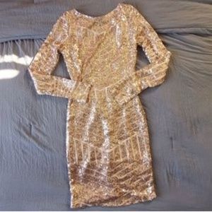 L'atiste Sequin Rose gold Dress S